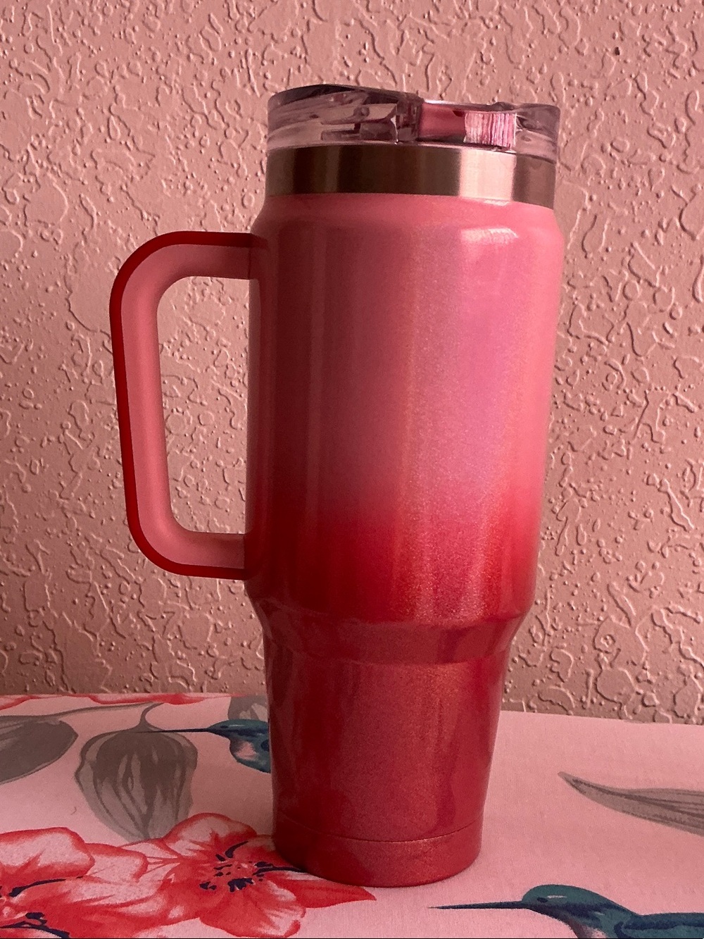 Pink Ombre 32 oz.Insulated stainless steel Travel Mug with Handle